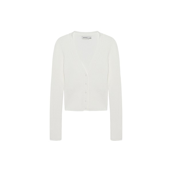 Simkhai Ailany Rib Knit Cardigan in White