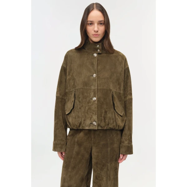 Simkhai Albie Suede Pant in Ivy, view 2