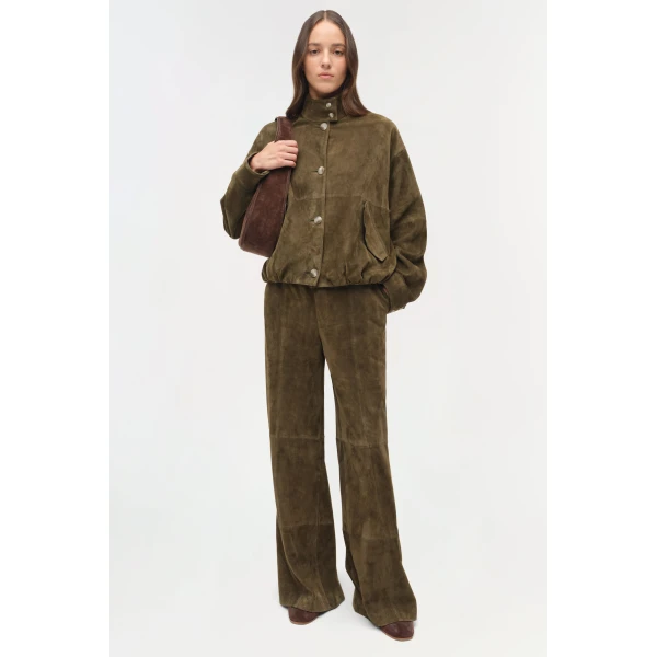 Simkhai Albie Suede Pant in Ivy, view 6