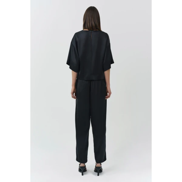 Simkhai Alina Satin Top in Black, view 5