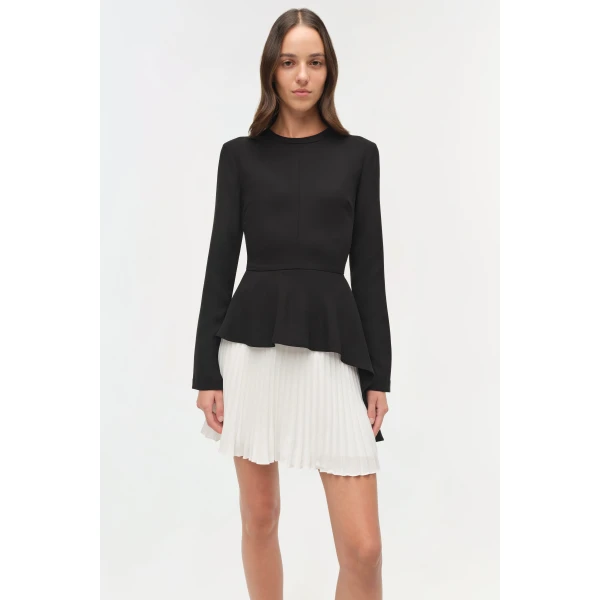 Simkhai Amberly Pleated Mini Dress in Black Multi, view 2