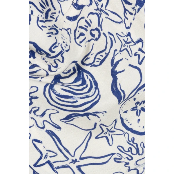 Simkhai Analise Linen Bustier Midi Dress in Blueberry Multi, view 7