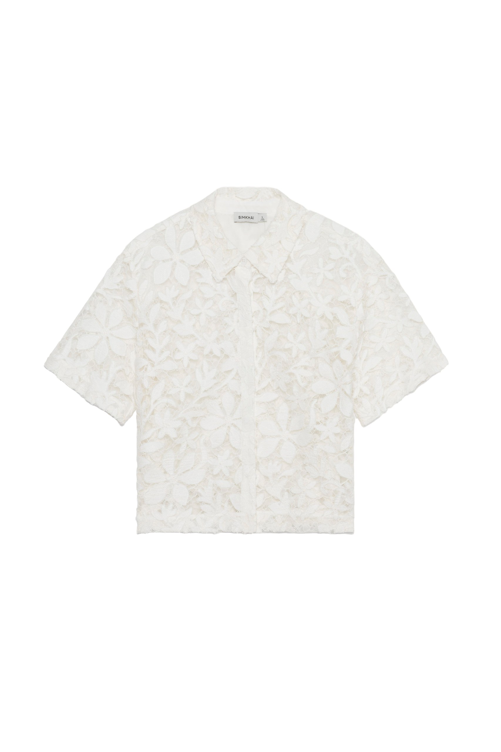 SIMKHAI Annaelle Cotton Lace Top in White
