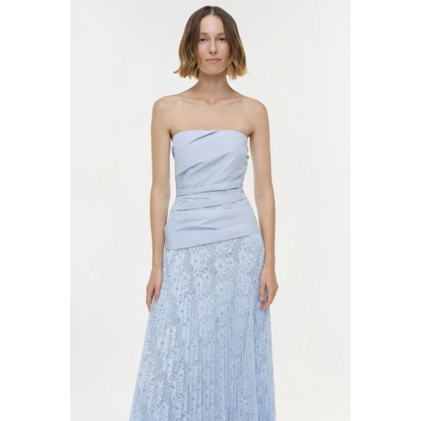 Simkhai Annalise Cotton Lace Midi Dress in Periwinkle Sky, view 3