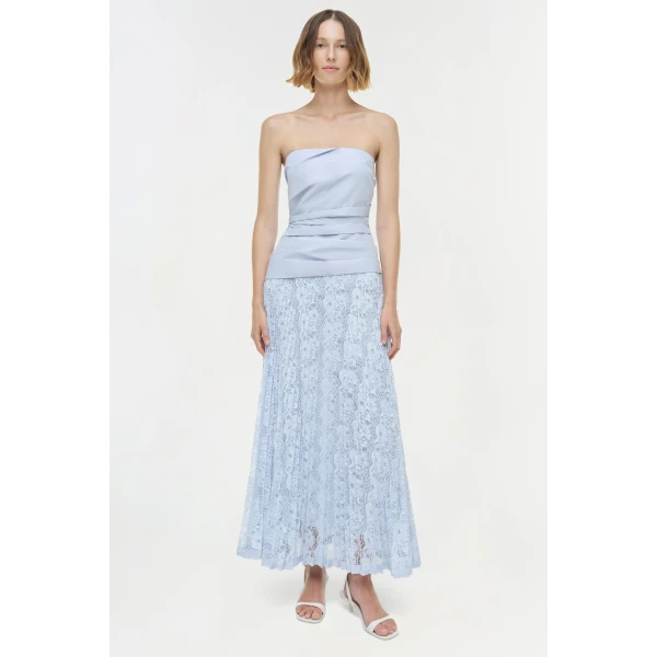 Simkhai Annalise Cotton Lace Midi Dress in Periwinkle Sky, view 6