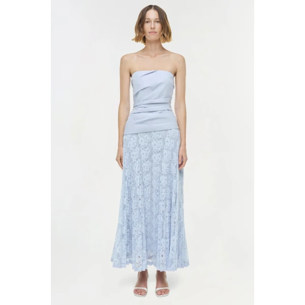 Simkhai Annalise Cotton Lace Midi Dress in Periwinkle Sky, view 7
