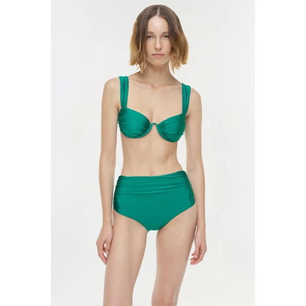 Simkhai Anniston Bikini Top in Kelly Green, view 3