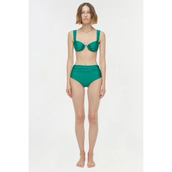 Simkhai Anniston Bikini Top in Kelly Green, view 7