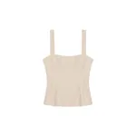 Simkhai April Cotton Faille Bustier Top in Stone