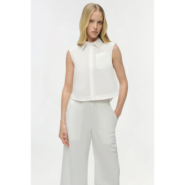 Simkhai Arden Cotton Pant in White, view 2