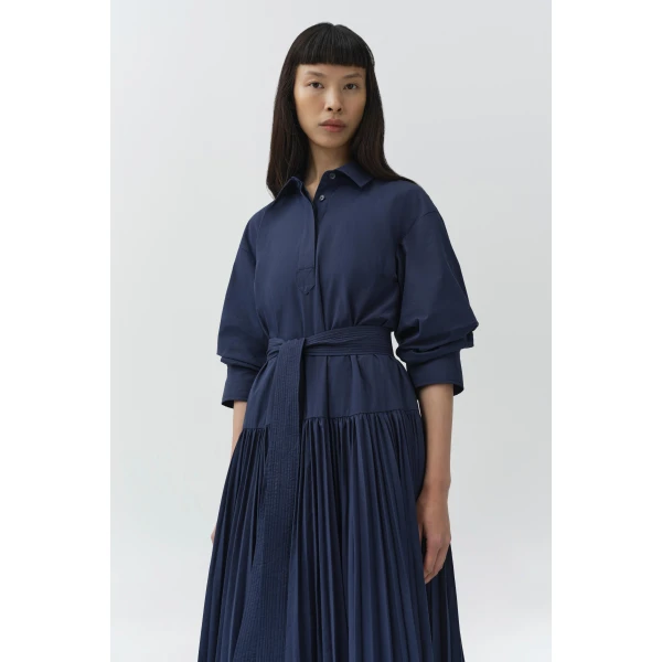 Simkhai Arlo Belted Cotton Maxi Dress in Midnight, view 2