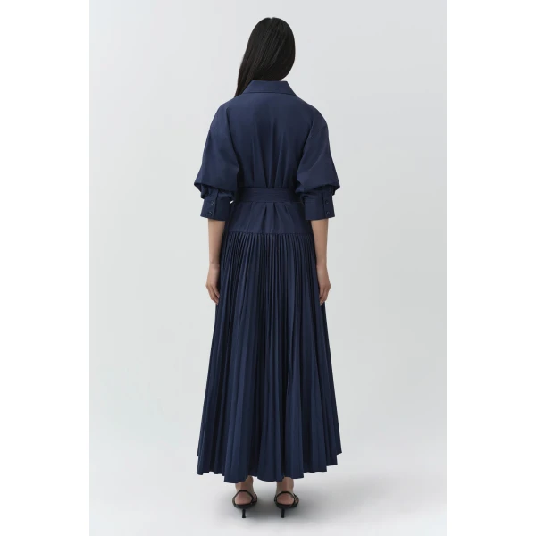 Simkhai Arlo Belted Cotton Maxi Dress in Midnight, view 5