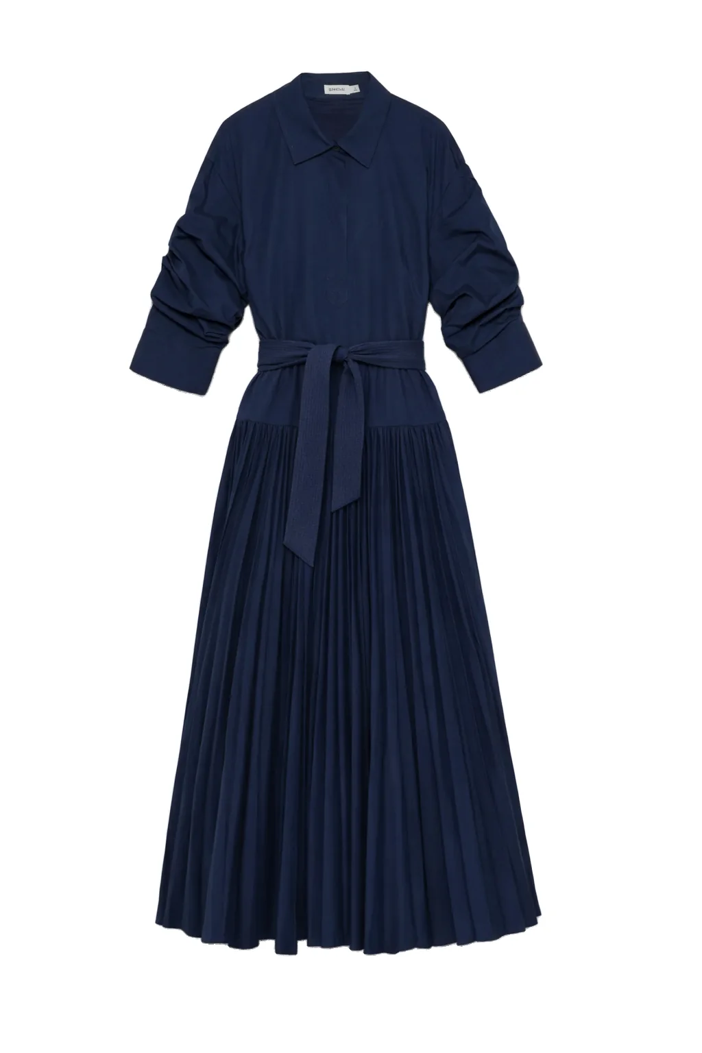 SIMKHAI Arlo Belted Cotton Maxi Dress in Midnight