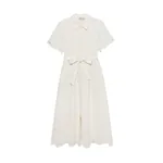 Simkhai Audria Belted Linen Midi Dress in Ivory