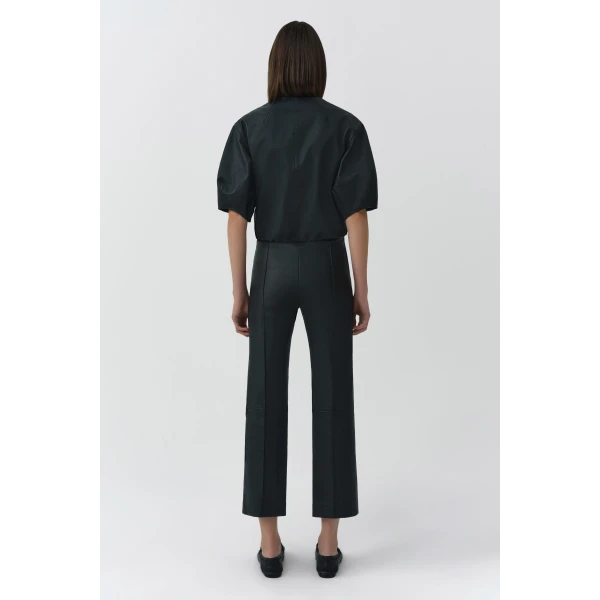 Simkhai Austyn Short Sleeve Leather Jacket in Black, view 5