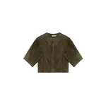 Simkhai Austyn Short Sleeve Suede Jacket in Sea Turtle