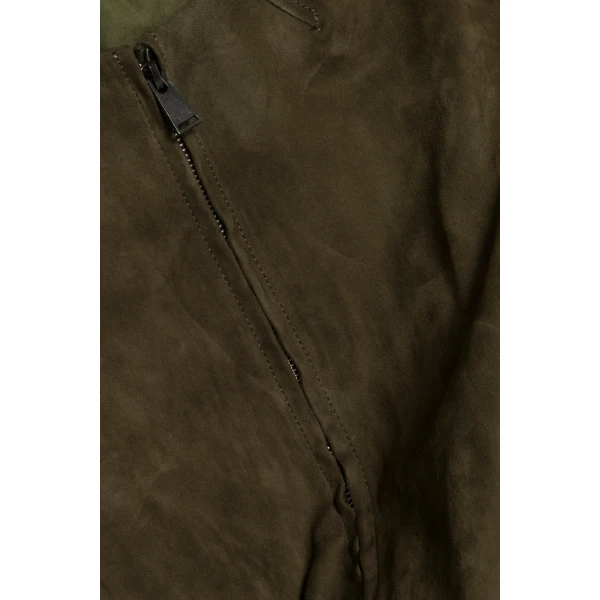Simkhai Austyn Short Sleeve Suede Jacket in Sea Turtle, view 7