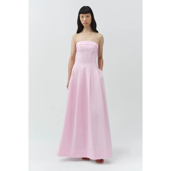 Simkhai Avril Cotton Bustier Maxi Dress in Daisy, view 3