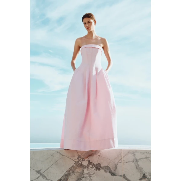 Simkhai Avril Cotton Bustier Maxi Dress in Daisy, view 6