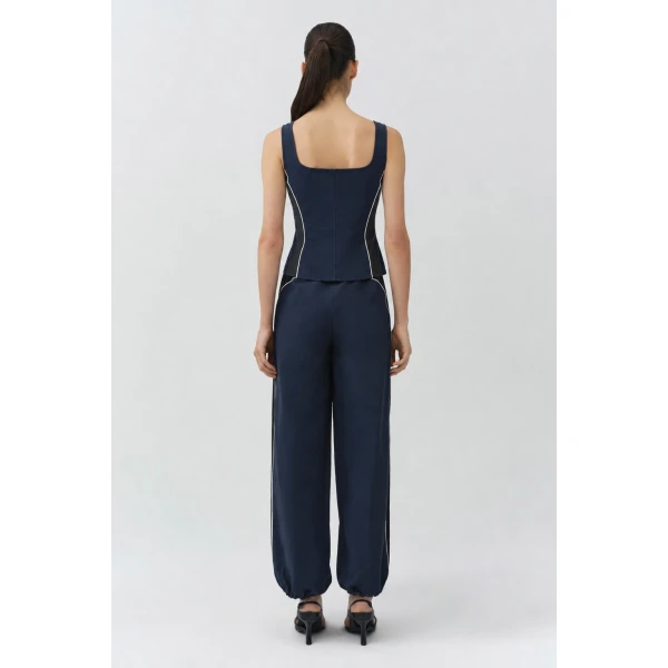 Simkhai Aya Cotton Faille Bustier Top in Midnight Multi, view 4