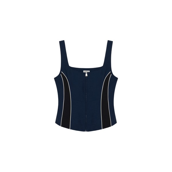 Simkhai Aya Cotton Faille Bustier Top in Midnight Multi