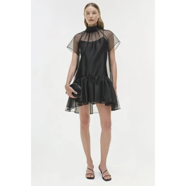 Simkhai Beaux Organza Dress in Black, view 3