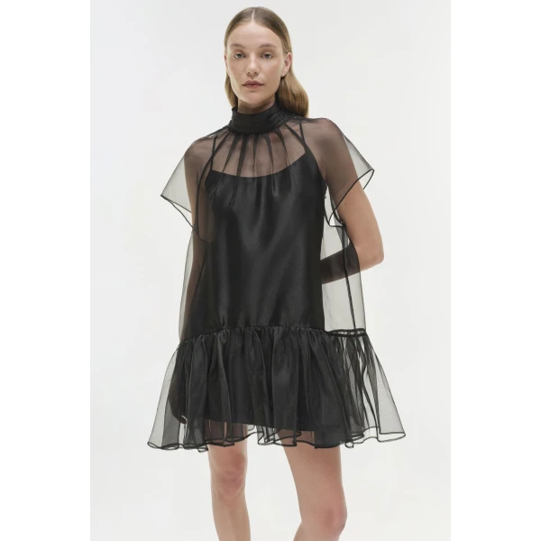 Simkhai Beaux Organza Dress in Black, view 4