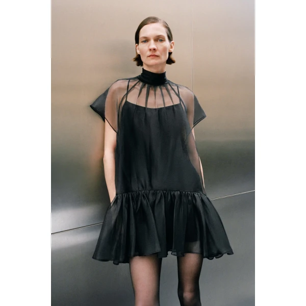 Simkhai Beaux Organza Dress in Black, view 6