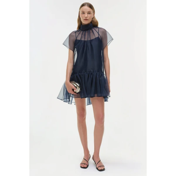 Simkhai Beaux Organza Dress in Midnight, view 6