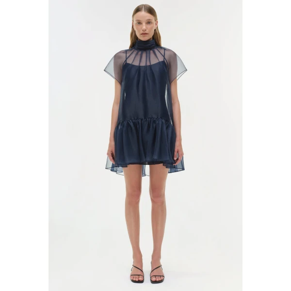 Simkhai Beaux Organza Dress in Midnight, view 7