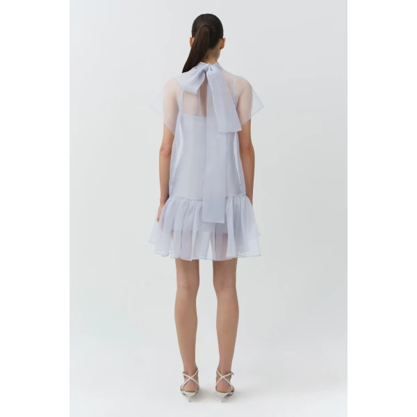 Simkhai Beaux Organza Mini Dress in Periwinkle Sky, view 4