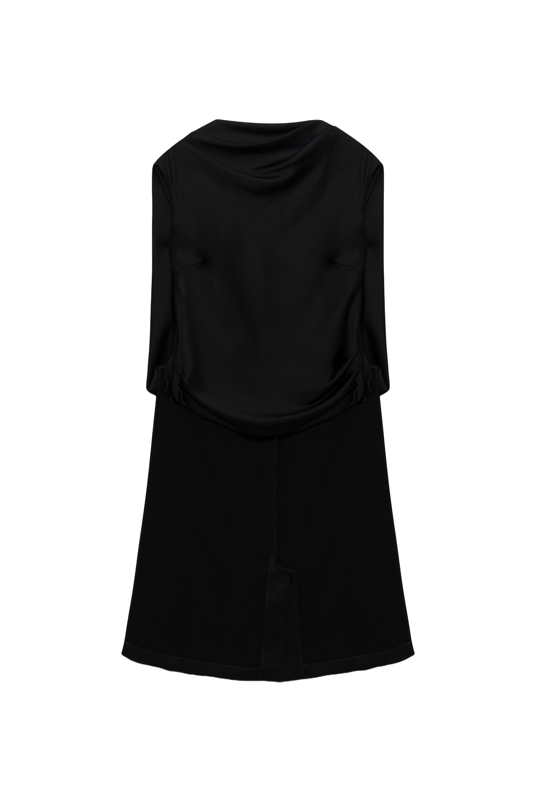 SIMKHAI Bella Satin Cape Top in Black