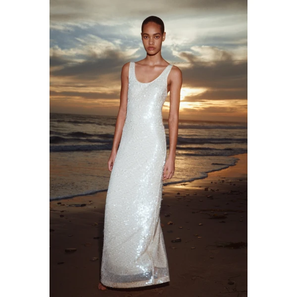 Simkhai Bex Dress in Champagne, view 6