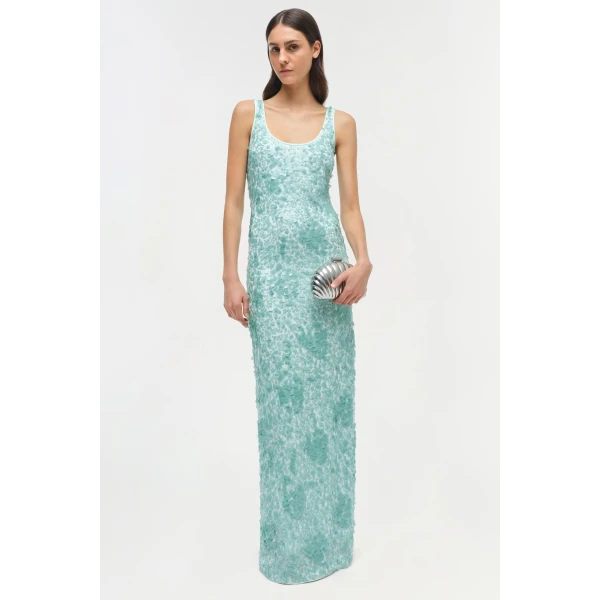 Simkhai Bex Embellished Maxi Dress in Seafoam, view 6