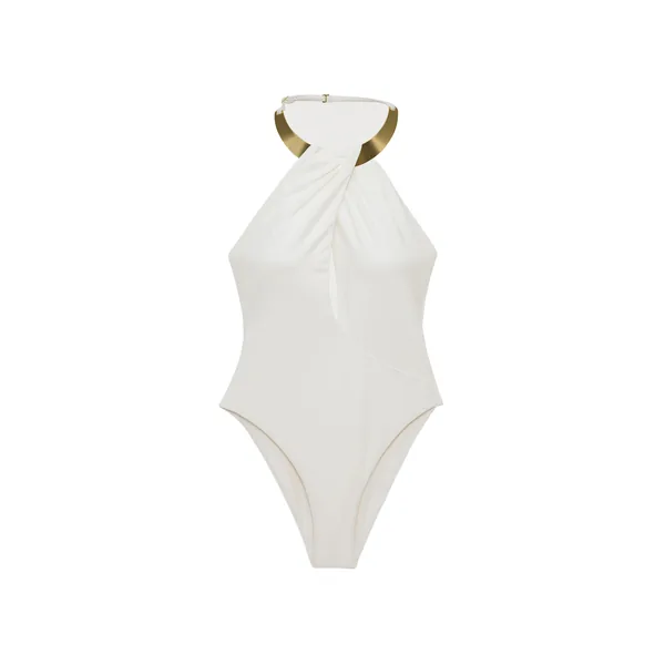 Bindi Draped One Piece in Ivory