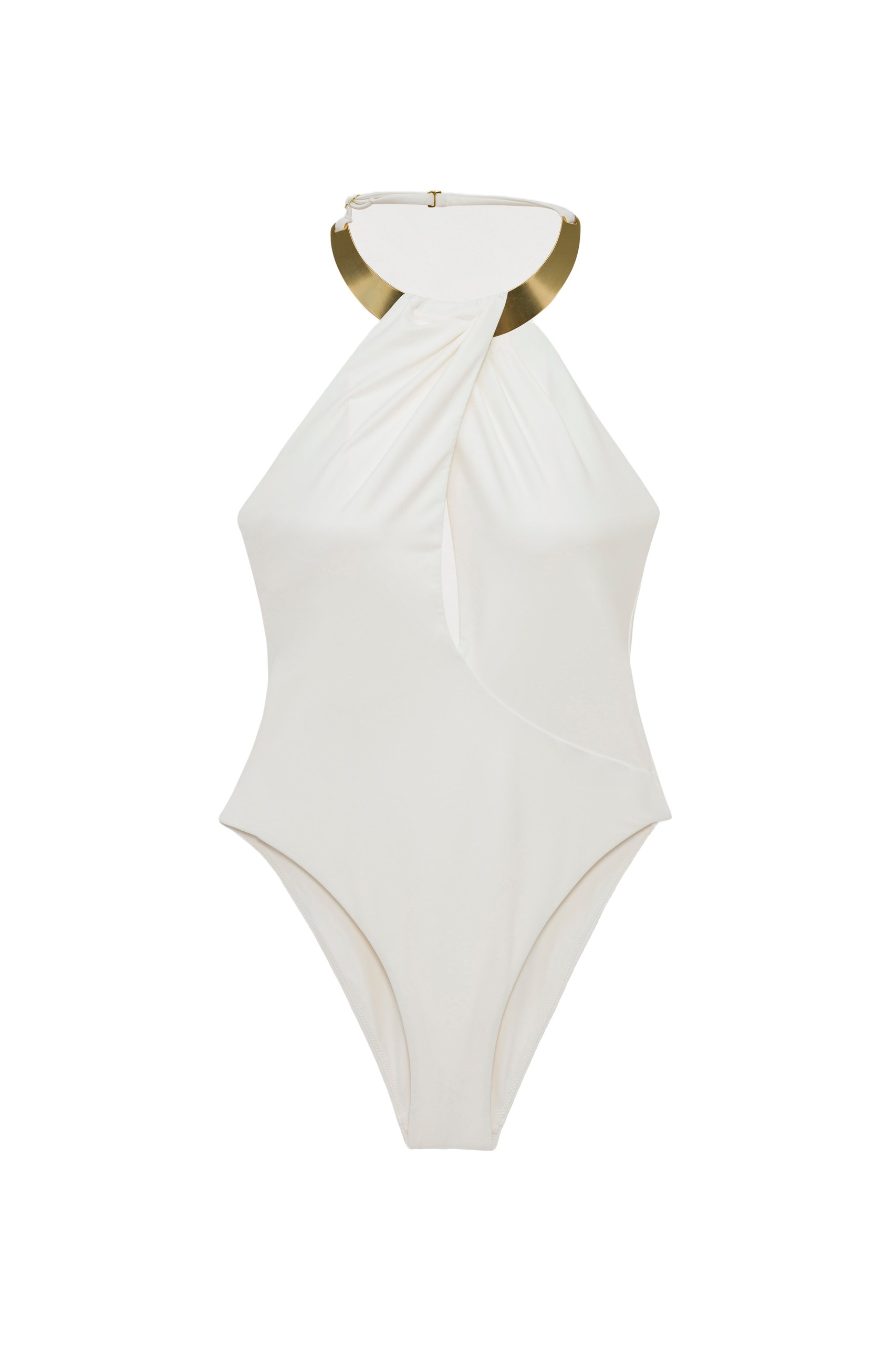 SIMKHAI Bindi Draped One Piece in Ivory