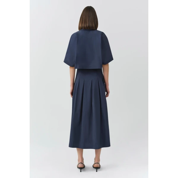 Simkhai Blair Cotton Shirt in Midnight, view 5