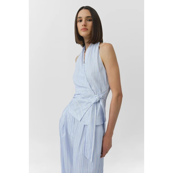 Simkhai Bria Sleeveless Top in Blue Stripe, view 3