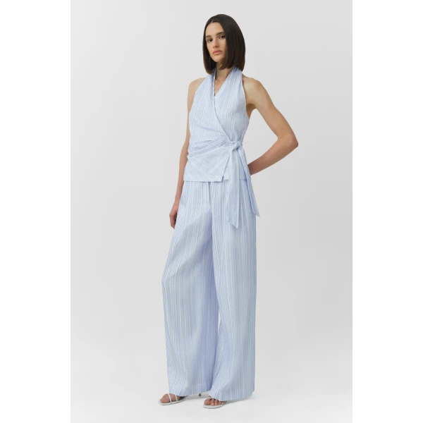 Simkhai Bria Sleeveless Top in Blue Stripe, view 4