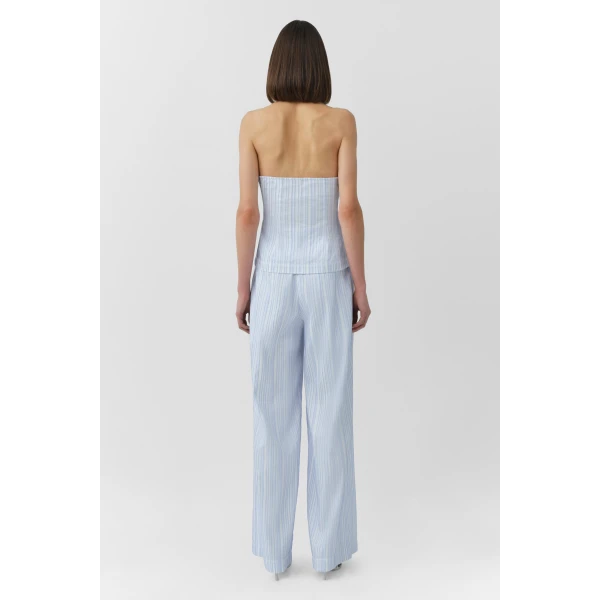 Simkhai Bria Sleeveless Top in Blue Stripe, view 5