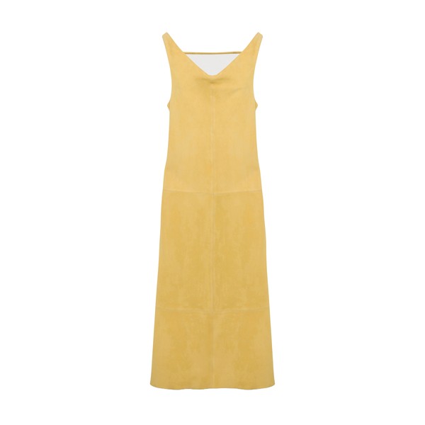 Simkhai Bridger Suede Halter Midi Dress in Buttercream