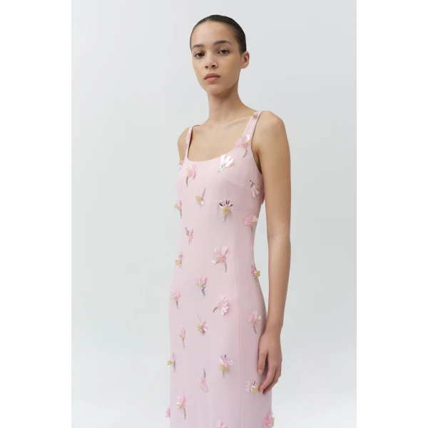 Simkhai Briella Embellished Crepe Gown in Daisy, view 3