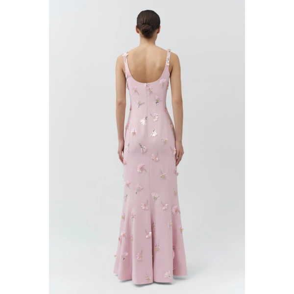 Simkhai Briella Embellished Crepe Gown in Daisy, view 5
