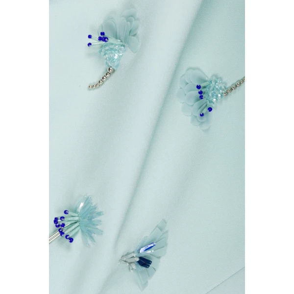 Simkhai Briella Embellished Crepe Gown in Sky, view 5