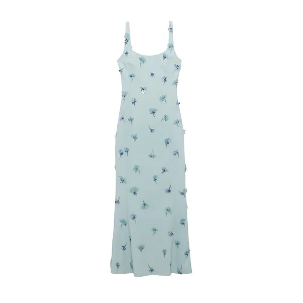 Simkhai Briella Embellished Crepe Gown in Sky