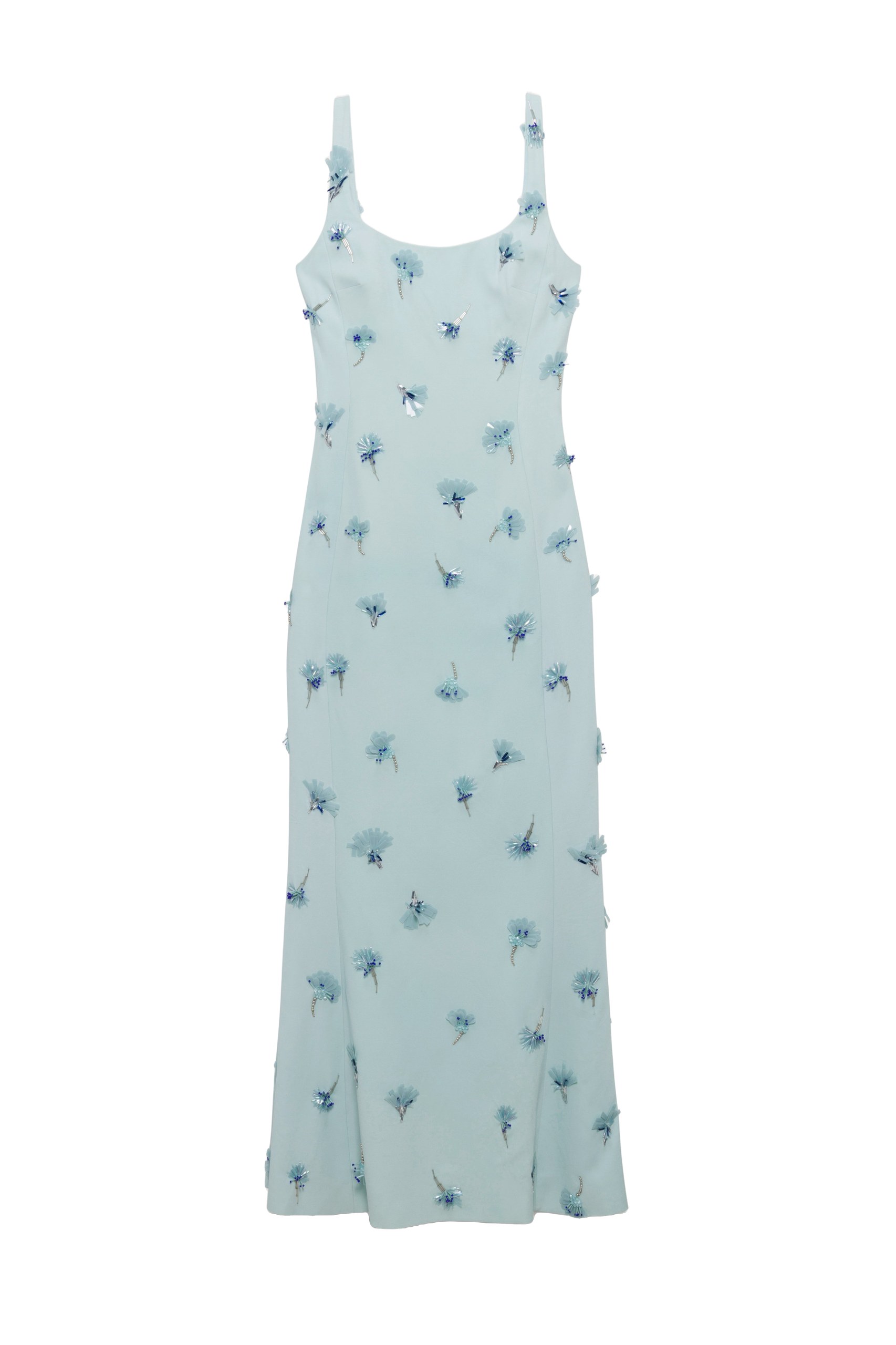 SIMKHAI Briella Embellished Crepe Gown in Sky