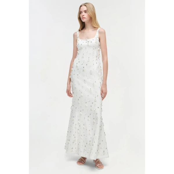 Simkhai Briella Embellished Gown in Ivory, view 7