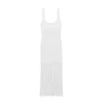 Simkhai Brionne Scalloped Knit Midi Dress in Ivory