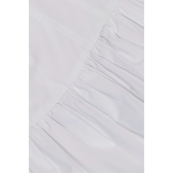 Simkhai Brooke Cotton Halter Mini Dress in White, view 7