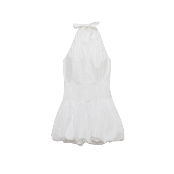 Simkhai Brooke Cotton Halter Mini Dress in White